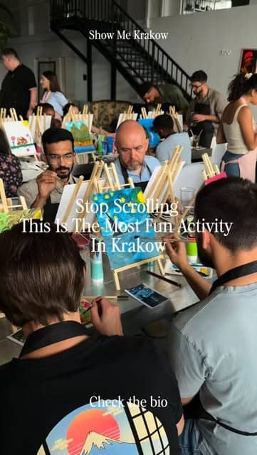 Show Me Krakow Instagram reel preview for sip and paint